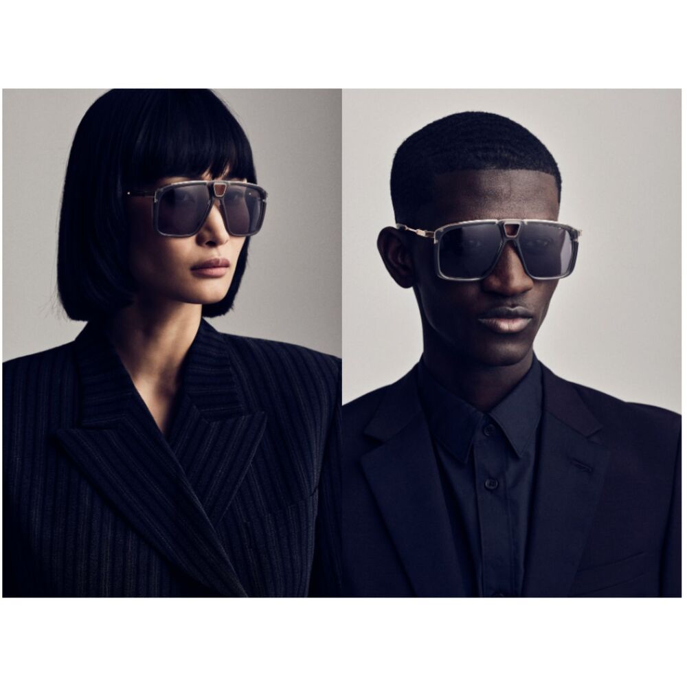 Jacques Marie Mage Savoy Square Aviator Acetate Gray/Rose Gold Sunglasses - Picture 12 of 12